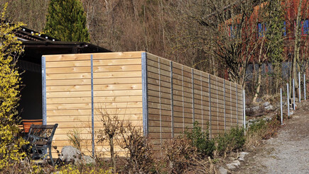Holz Sichtschutz aus dem 2019 in 8892 Berschis Schweiz von Zaunteam Heidiland.