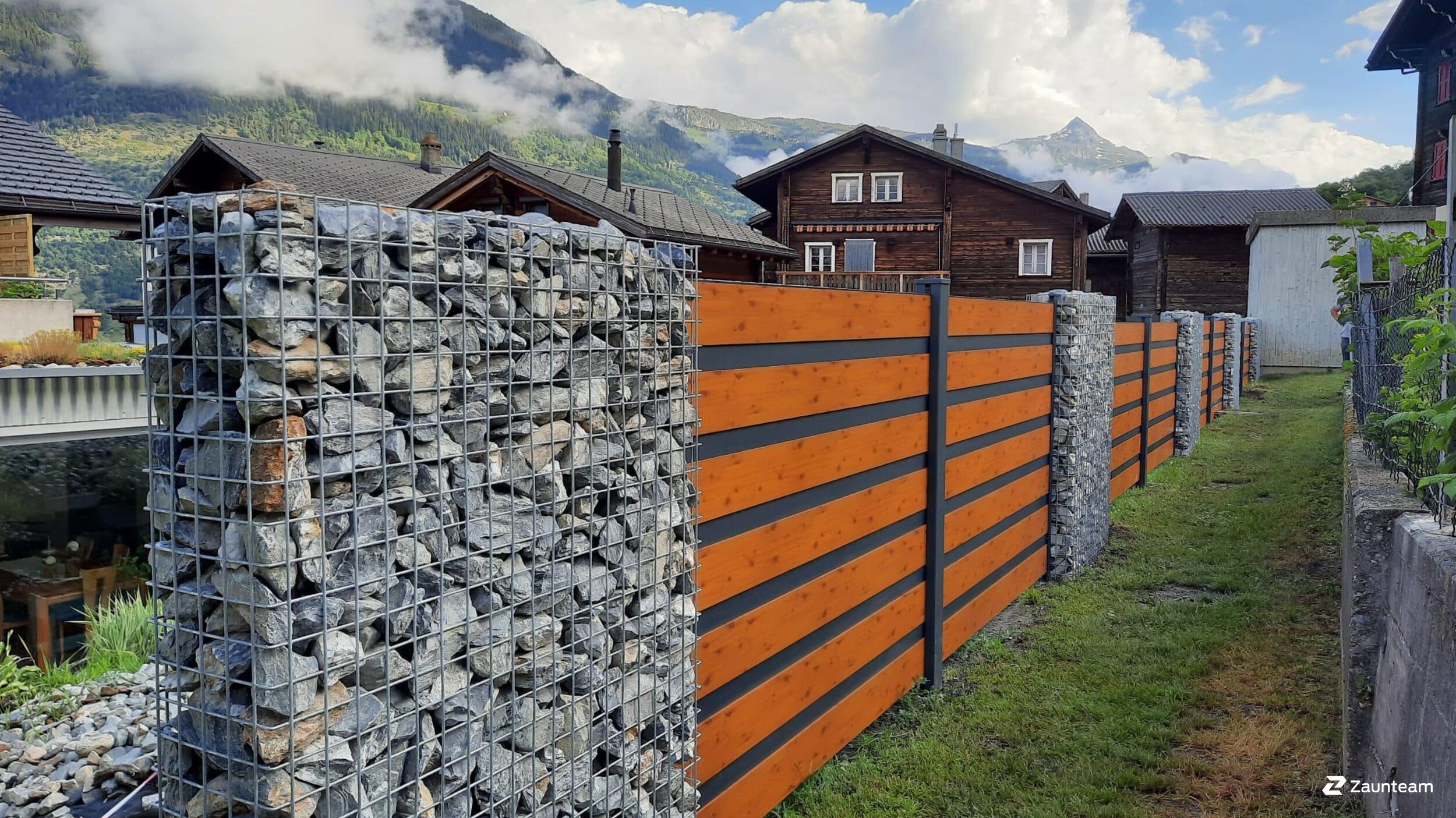 Gabionen Steinkörbe aus dem 2021 in 3912 Termen Schweiz von Zaunteam Wallis / Swissclôture Valais.