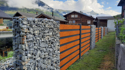 Gabionen Steinkörbe aus dem 2021 in 3912 Termen Schweiz von Zaunteam Wallis / Swissclôture Valais.
