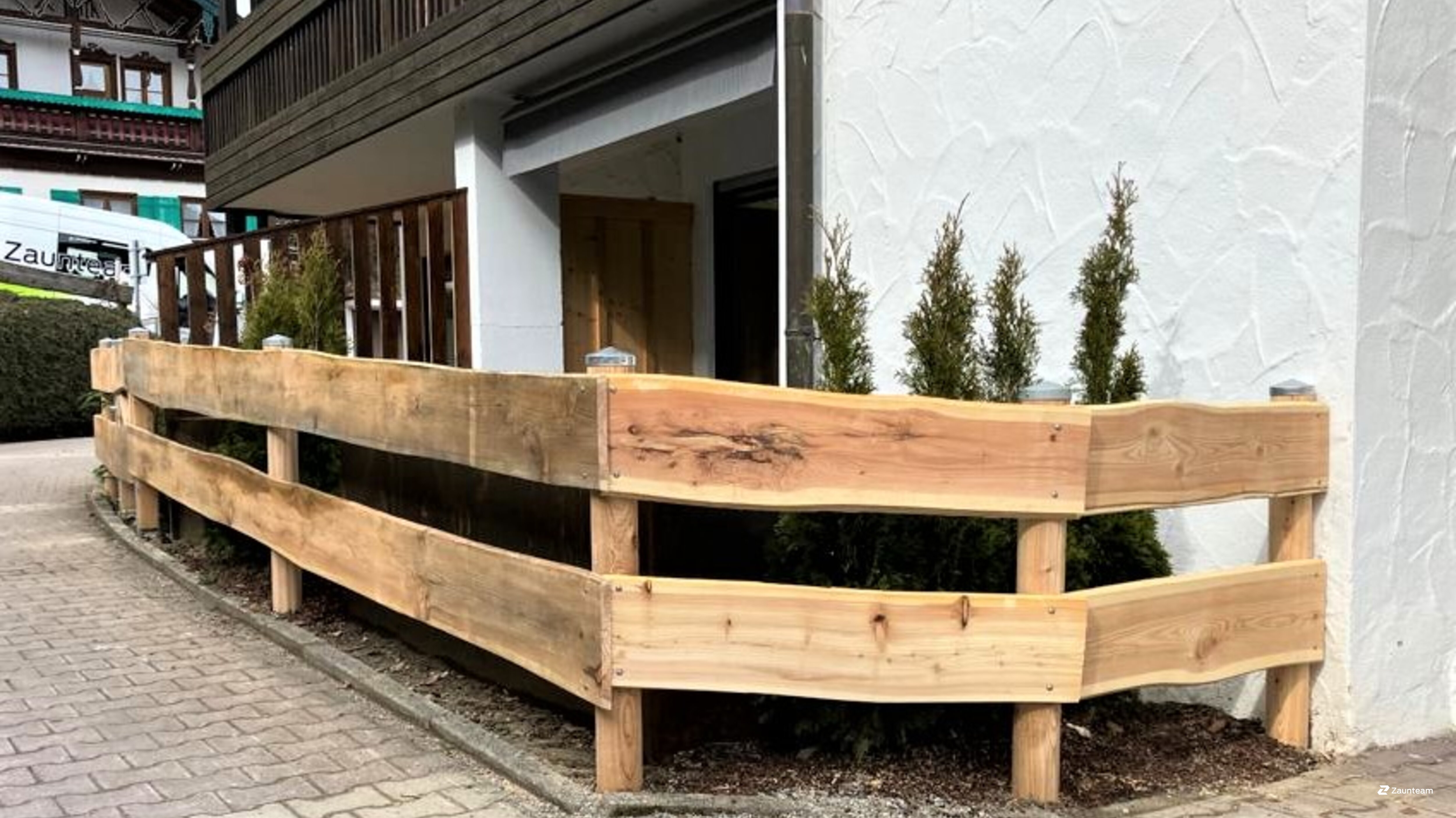Zaunteam Bohlenzaun L rche Natur 87534 Oberstaufen